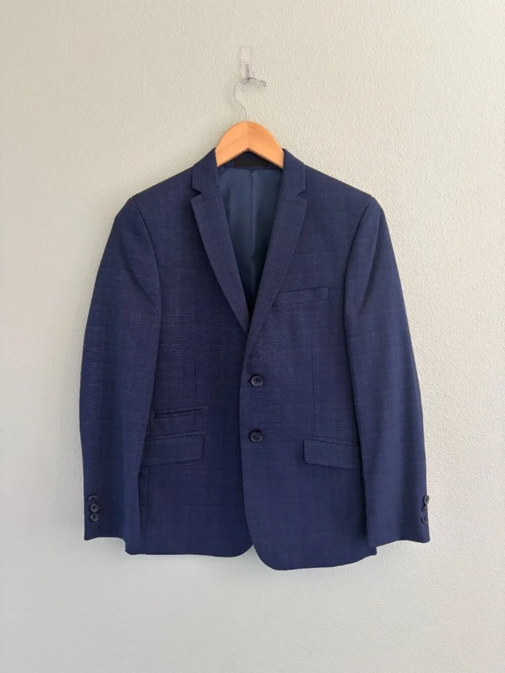 Marc NY - Andrew Marc Boys Skinny Navy Plaid Suit Size 14